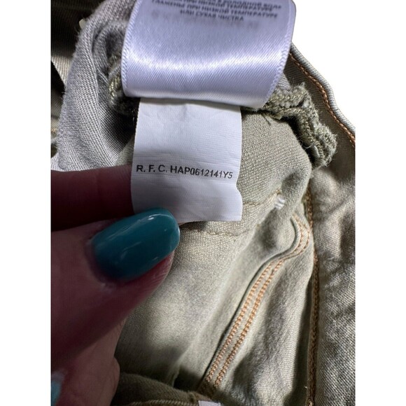 Re/Done‎ Size 28 70s Ultra High Rise Stove Pipe Jeans Washed Sage Green #V11-1 - Picture 7 of 14